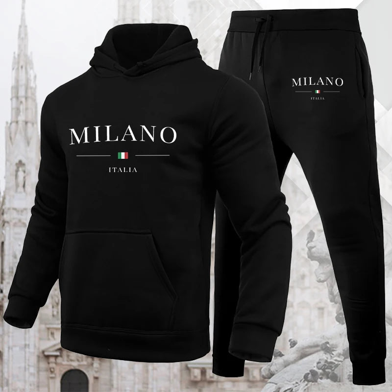 MILANO - All Grey Letter-Print Set - Men's