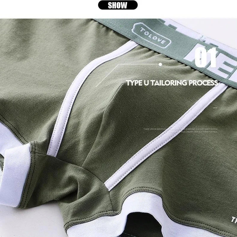 1Pcs Men Cotton Boxer Shorts Panties Underwear3 Colors L XL 2XL 3XL Soft Letter Belt Breathable Soft Fashion Sports