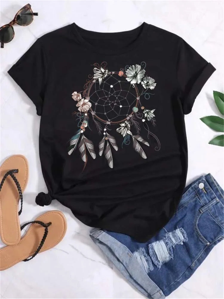 Y2K Dreamcatcher Graphic T-Shirts - Women's