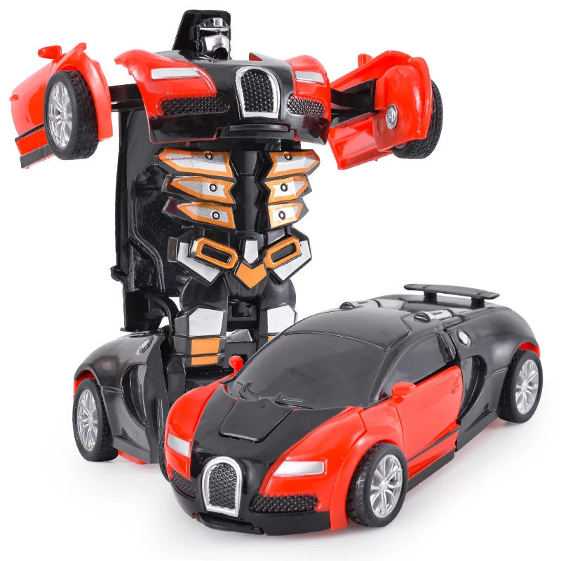 One Click Automatic Collision Deformation Robot Boy Gift Dual Form Toy Car Father Son Interactive Model Car