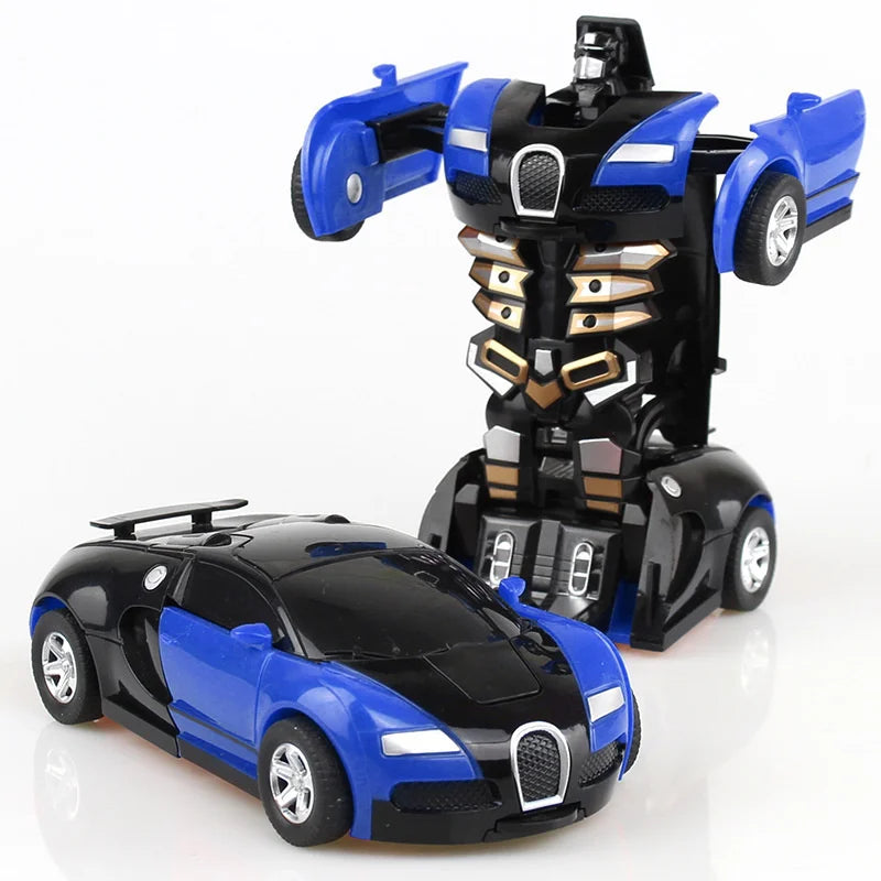 One Click Automatic Collision Deformation Robot Boy Gift Dual Form Toy Car Father Son Interactive Model Car