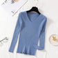 Autumn Winter Women Sweaters Casual Long Sleeve Knitted V Neck Pullover Sweater Femme Basic Solid Jersey Tops Fashion Clothes