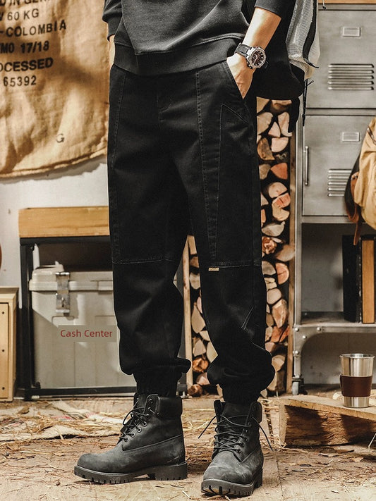 Heavy American Retro Spring and Autumn Loose Straight Cargo Pants