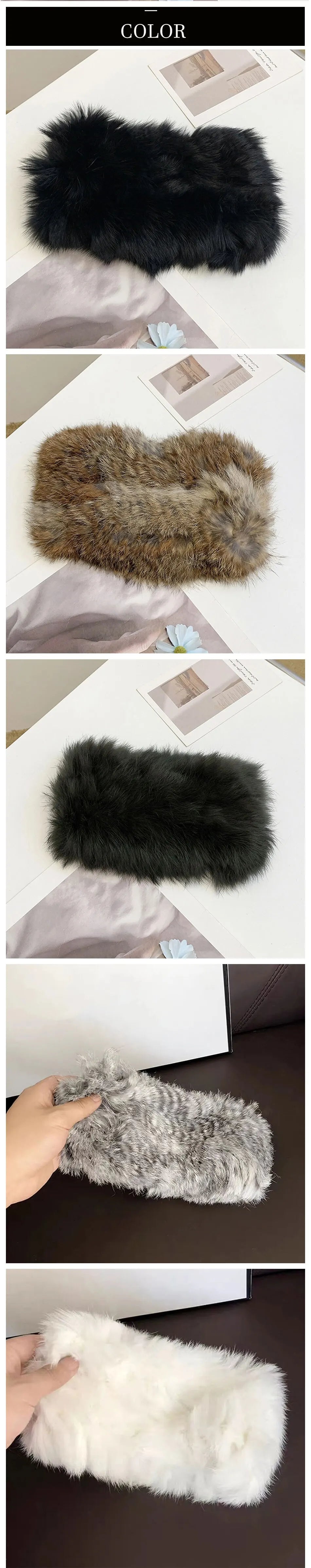 1PC Autumn and Winter New Real Rabbit Hair Band Hair Hoop Women's Warm Fur Fur Hat Vintage Wide Edge Plush Headband Warm Hat