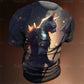 Y2K Samurai Wolf Graphic T-Shirts - Men