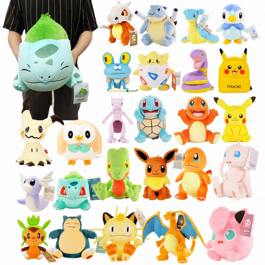 Original Pokemon Pikachu Plush Stuffed Animal Toy Eevee Mew Cubone Psydusk Lapras Gengar Charizard Peluche  Doll Gift For Kids