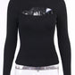 Autumn Women tshirt Hollow Out Solid Black White Long Sleeve Knitted Tee Tops Casual Slim O Neck Fashion t shirt