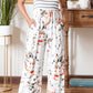 Fashion High Waist Thin Slim Striped Floral Jumpsuit