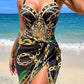 VigoBeviya 2024 Sexy Print Strapped 2 Piece Swimwear Women Strapped Push UP One Piece Swimsuit Monokini Backless Bathing Suit