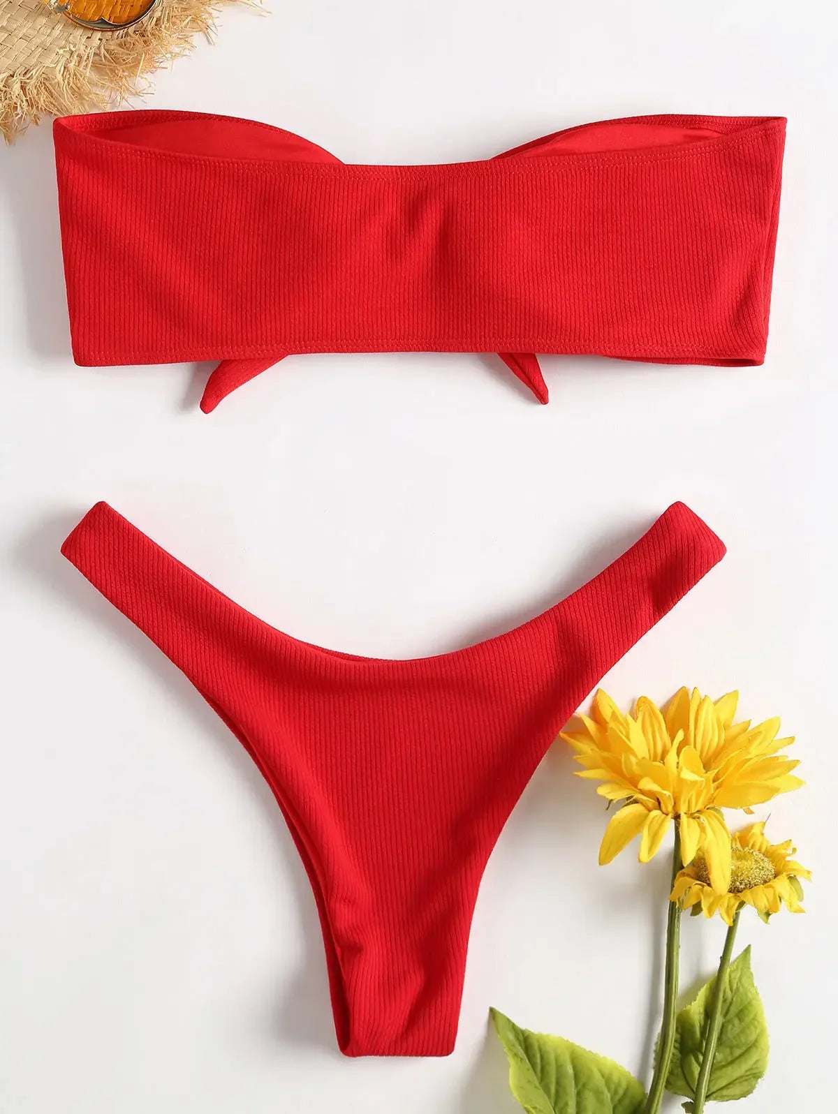 Everyday Solid Tube Top Bikini Set