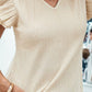 V Neck Fashion Thin Texture Women's Half Sleeve Pullover T-shirt