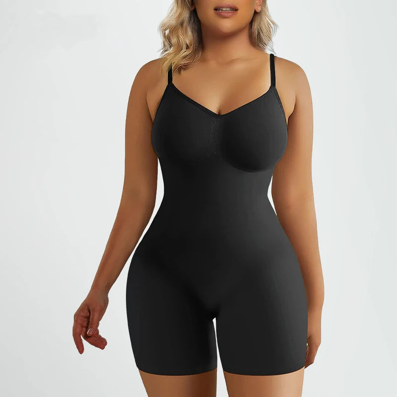 Women's New All Seasons Seamless Jumpsuit Elastic High-Waisted Sling Corset Lift Buttocks Abdominal Shapewear Bodysuit Body Suit