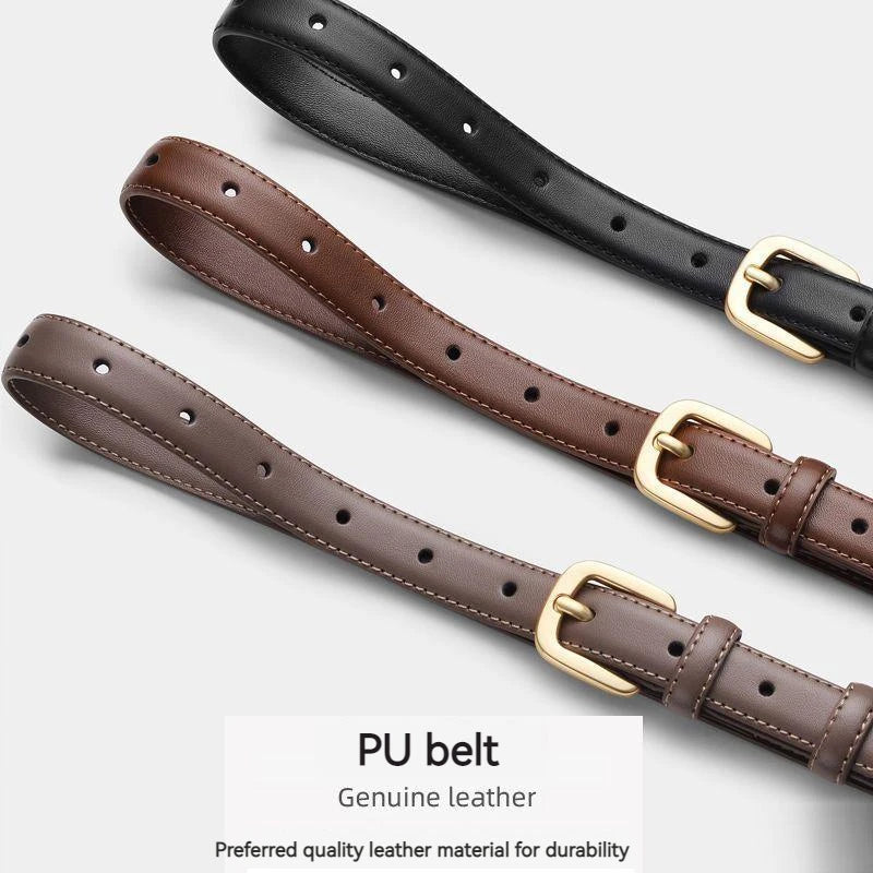 Belt ladies fashion hundred with jeans belt female simple Korean version of the senior sense of tide ins wind trouser belt black