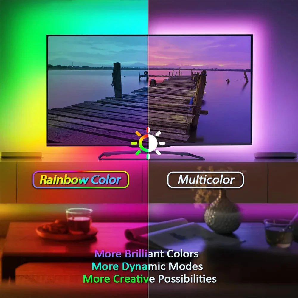 LED Strip RGB 5050 WS2812b Bluetooth App Control Chasing Effect Lights Flexible Tape Diode Ribbon TV BackLight Bedroom Decorate