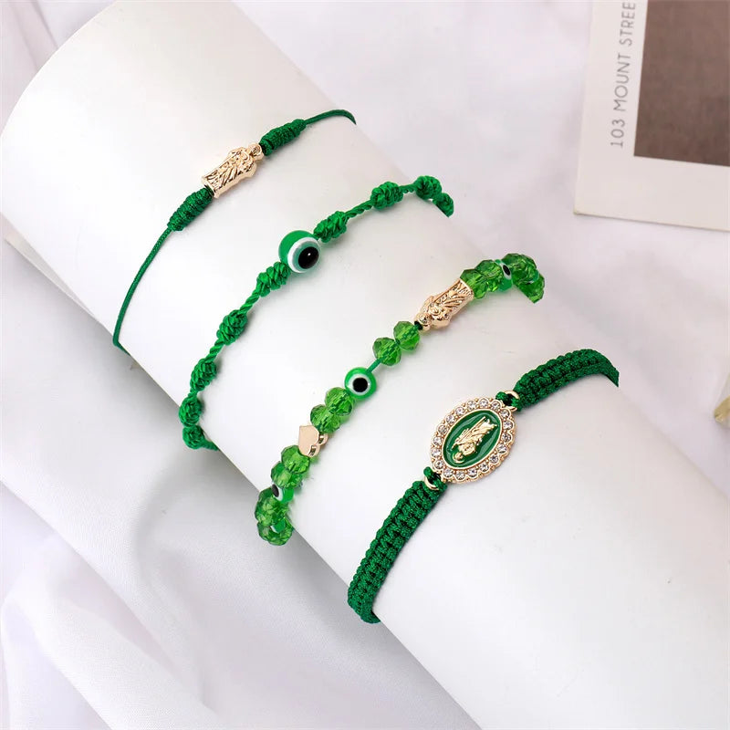 4pc Virgin Mary and Saint Jude Bracelet Set