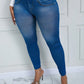 Women Imitation Denim Plus Size Mid-Waist Yoga Pants