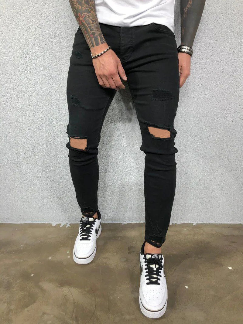 Fast Fashion - Ripped Skinny Denim Jeans - Men