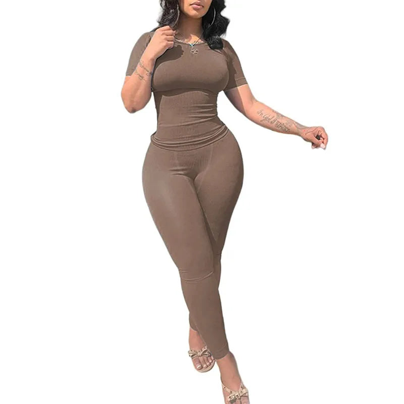 Women's Ribbed Casual Lounge 2pc Set