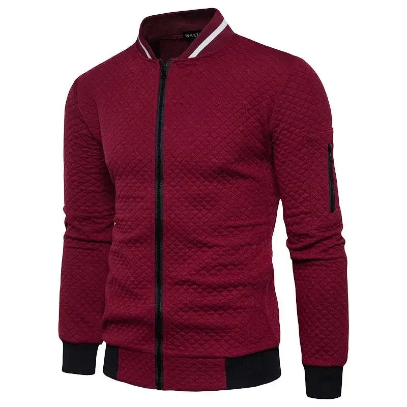 2024 New Men's Fashion Casual Baseball Coat Windproof Cycling Sports Jogging Solid Color Zipper Long Sleeve Thin Jacket