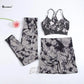 CHRLEISURE 2/3PCS Tie Dye Yoga Set Seamless Sports Suit for Women Elastic Gym Athletic Fitness Outfit Outdoor Running Sportswear