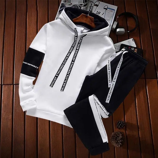 Autumn Street Hoodie & Pants Men Tracksuit Set