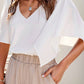 Fashion Minimalist White Loose Pullover Top Short Sleeve