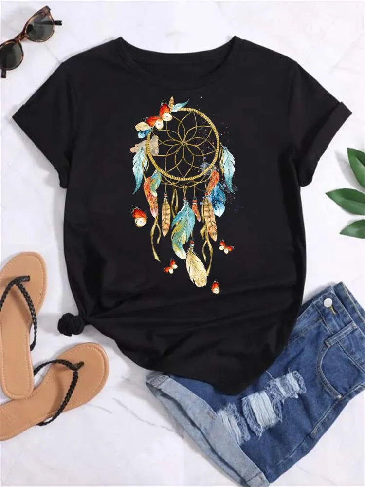 Y2K Dreamcatcher Graphic T-Shirts - Women's