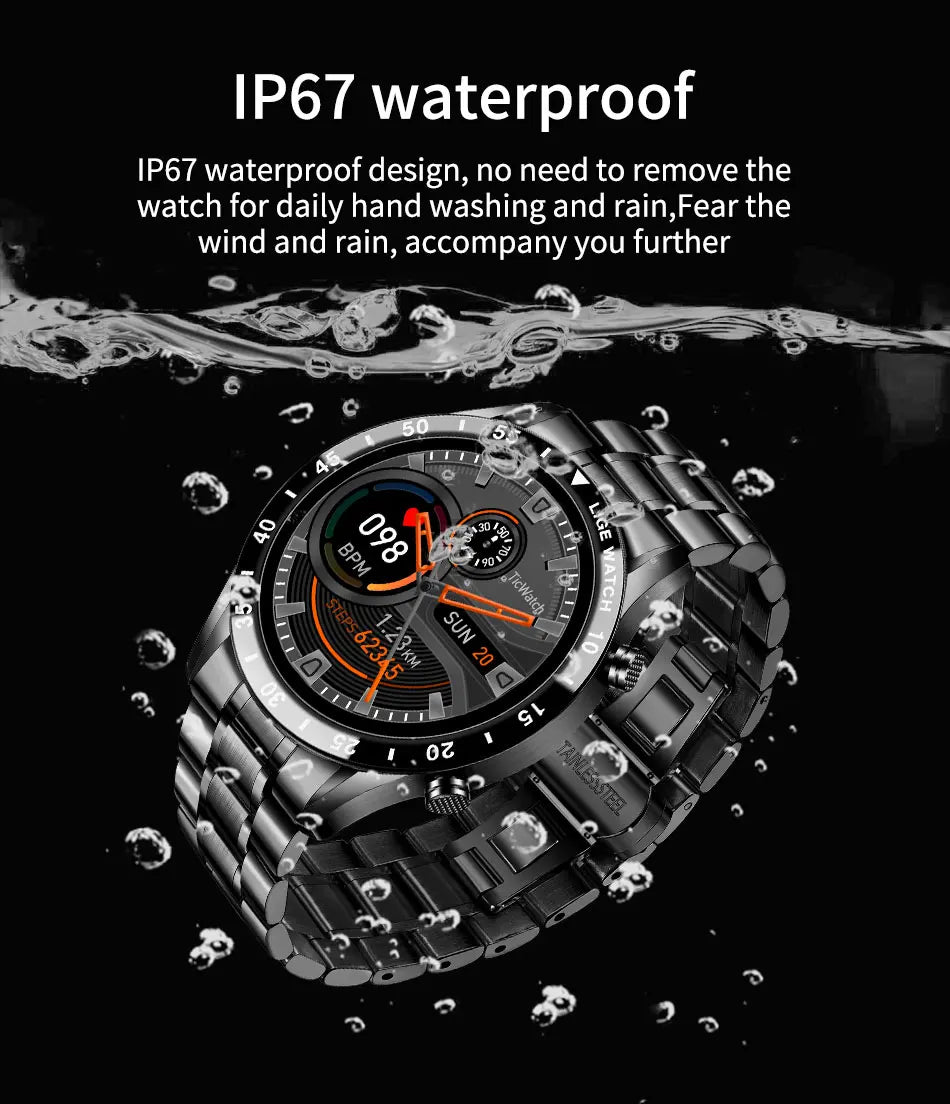 LIGE 2024 Smart Watch Full Circle Touch Screen Bluetooth Call Smartwatch Waterproof Sport Activity Fitness Watch+Box