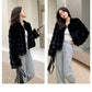 White Fur Coat for Women 2023 Autumn and Winter New Style Short Imitation Fur Plush Collarless Top Short Top Warm and Trend