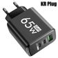 65W Lightning 3-Port Adapter - Charging Box/Plug (1 USB-A Port, 2 USB-C Ports)