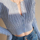 Sexy Ribbed Long-Sleeve Crop Top Spring Sweater