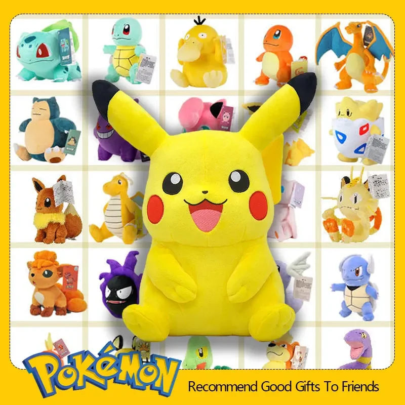 Original Pokemon Pikachu Plush Stuffed Animal Toy Eevee Mew Cubone Psydusk Lapras Gengar Charizard Peluche  Doll Gift For Kids