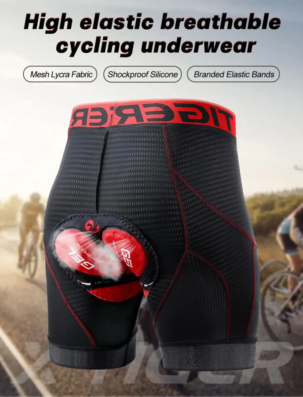 X-TIGER Cycling Shorts Breathable Mesh Cycling Underwear Gel Pad Shockproof MTB Bike Shorts Dropshipping Bicycle Underwear