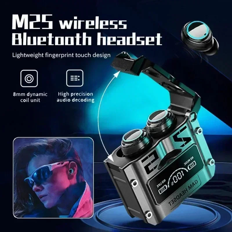 M25 TWS Wireless Headphones Earphones Bluetooth Touch Control Noise Reduction Stereo Waterproof Earbuds Headsets