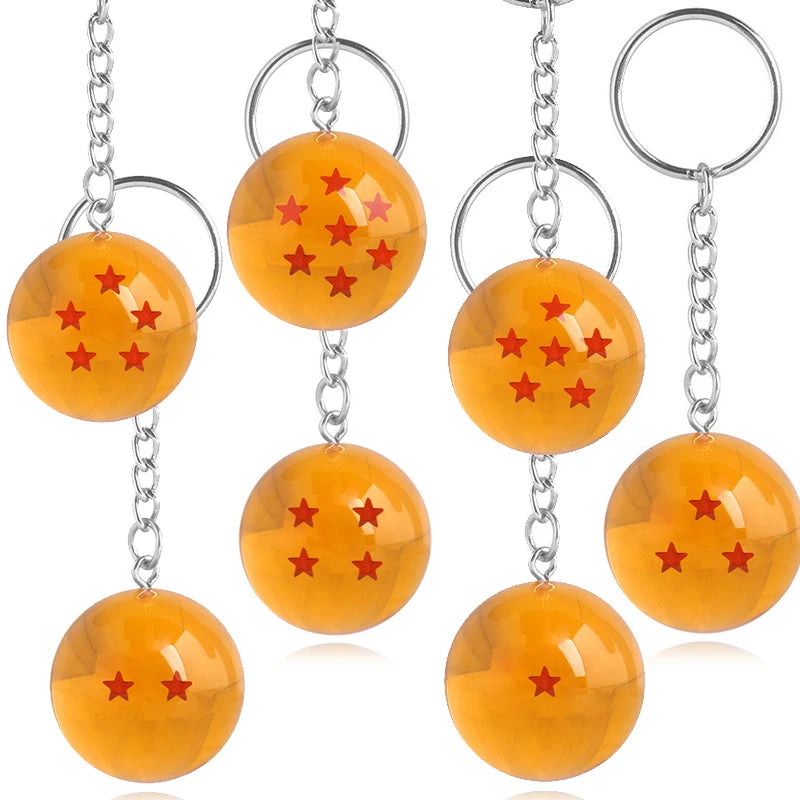 Anime Dragon Ball Series Keychain Charms Accessories 1-7 Star Dragon Balls Cosplay Keyring Car Keyring Pendant Holder Toys Gift