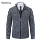 Autumn And Winter New Jersey Men's Casual Sports Coat Solid Color Stand Collar Wweater Grab Fleece Warm Zipper Cardigan