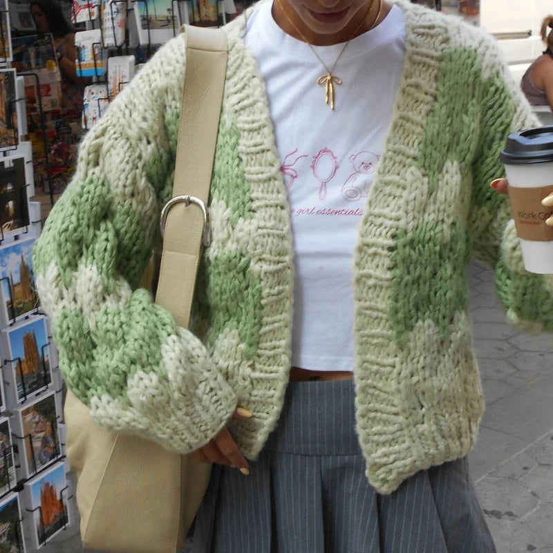 Mali Autumn - Patchwork Knitted Cardigan