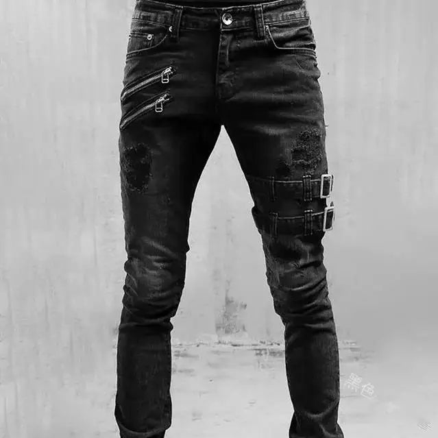 Fast Fashion - Ripped Skinny Denim Jeans - Men