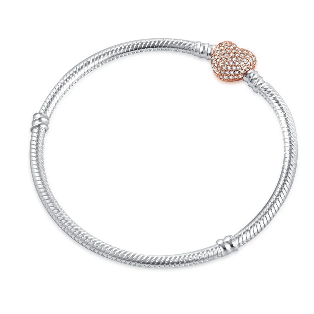 Mali Bracelet - Studded Silver Heart Clasp Bracelet