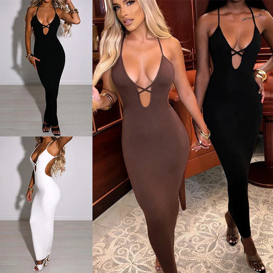 Fast Fashion Elegant Slit-Laced Dress