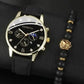 Luca Gianni - Men's Onyx Watch and Bracelet 2pc Set