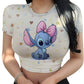 Stitch Graphic Crop Tops