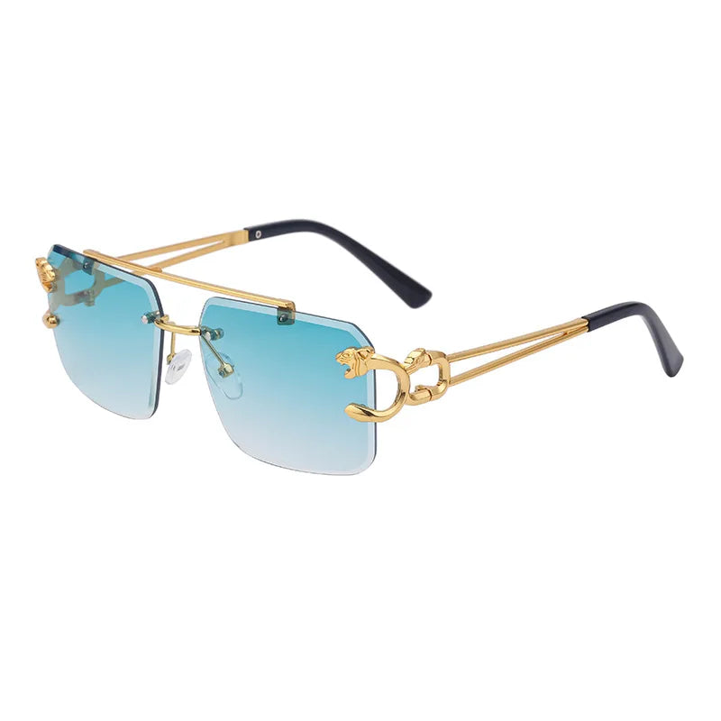 Rimless Leopard Ocean-Film Sunglasses - UV400