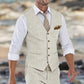 The Houndsman - Beige Linen Suit Vest