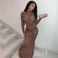 Summer Clothes Women Long Sleeve Party Club Evening Bodycon See Through Long Dress Wholesale Items For Business