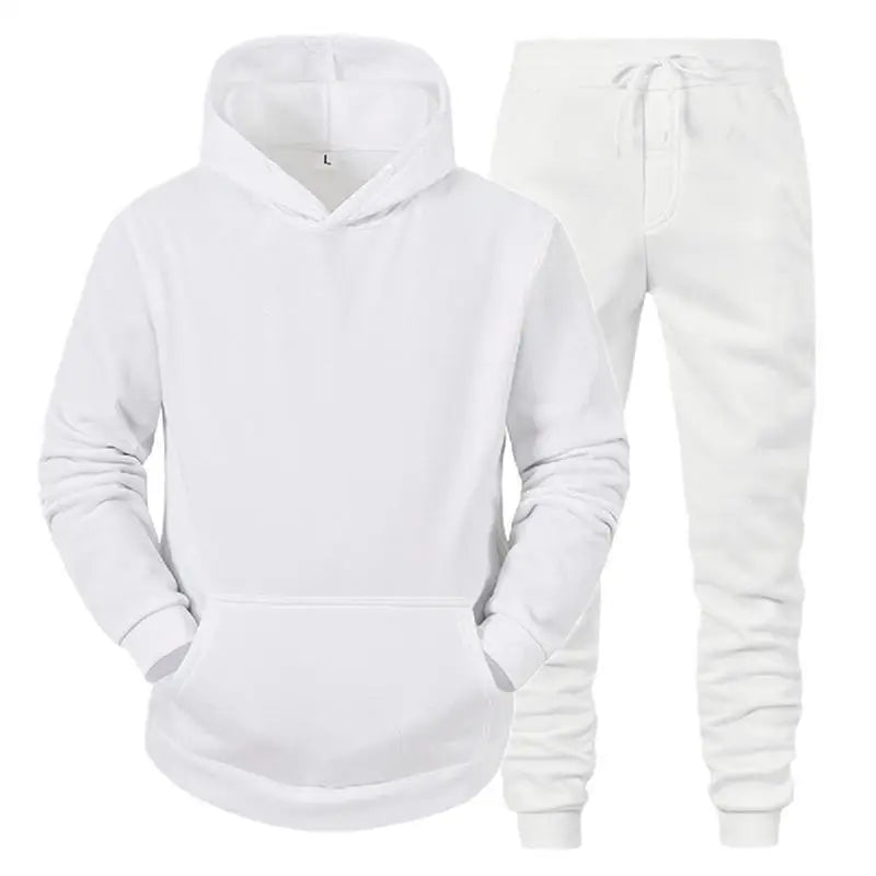 Men's Hooded Sweatshirts and Men Pants Tracksuit Set