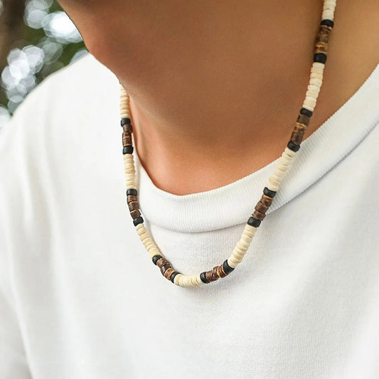Men's Mali Necklace - Wooden Bead