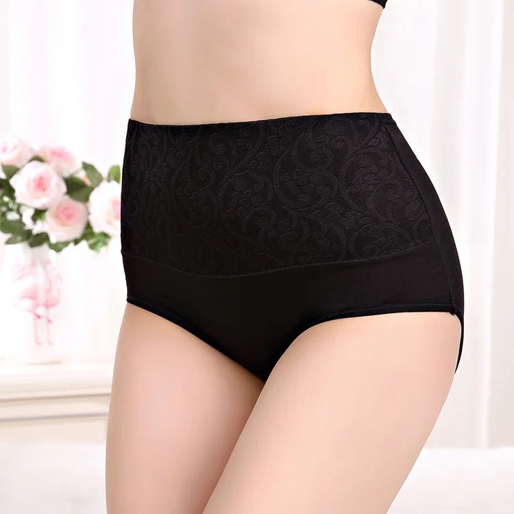 3Pcs/Lot Plus Size Underwear Women High Waist Women's Panties Cotton Brief Girl Breathable Panty Abdominal Underpants Ladies 5XL