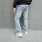 New Simple Men Loose Ripped Straight Jeans Pants Male Streetwear Stylish Casual Denim Trousers