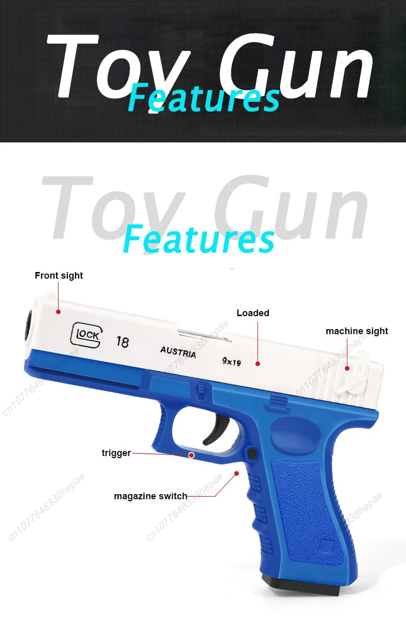 Toy Gun Pistol Soft Bullet M1911 Shell Ejected Foam Darts Blaster Manual Airsoft Weapon with Silencer For Kids Adults